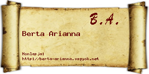 Berta Arianna névjegykártya